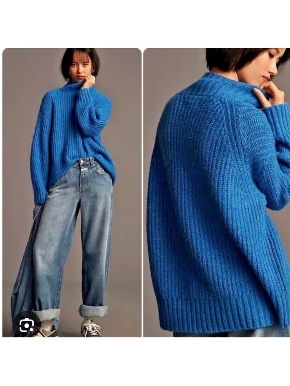 Anthropologie Maeve Dakotah Oversized Turtleneck Sweater Blue Women’s Small
